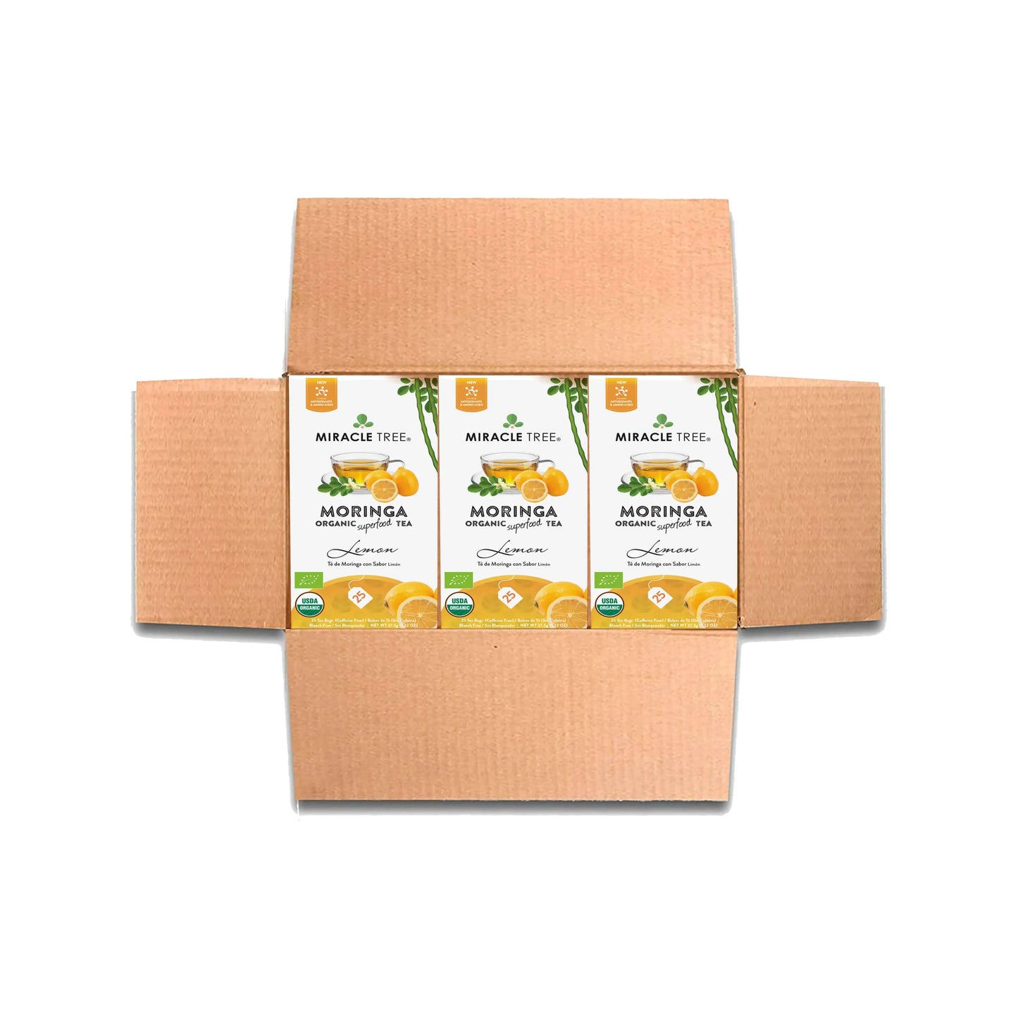 Organic Moringa Tea with Lemon - 25 Wrapped Tea Bags