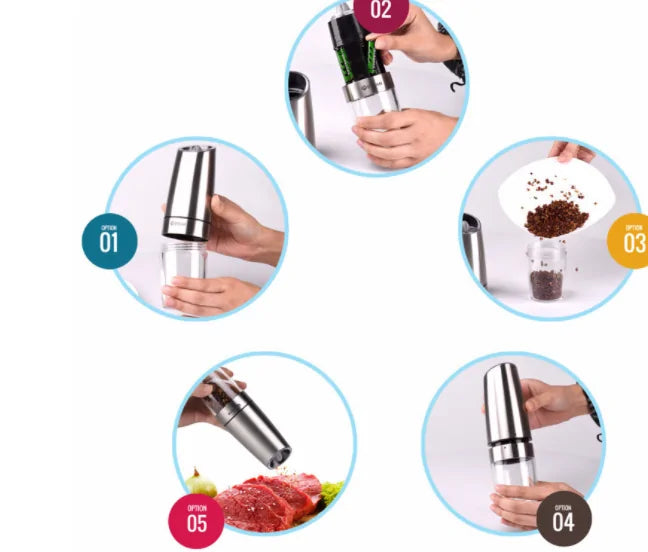 Juego de Molinillos de Sal y Pimienta Eléctricos MLIA