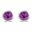 Boucles d'oreilles en argent sterling 925 avec améthystes violettes de 6 mm en sertissage à griffes
