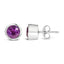 Boucles d'oreilles en argent sterling 925 avec améthystes violettes de 6 mm en sertissage à griffes