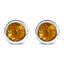 Boucles d'oreilles en argent sterling 925 avec améthystes violettes de 6 mm en sertissage à griffes