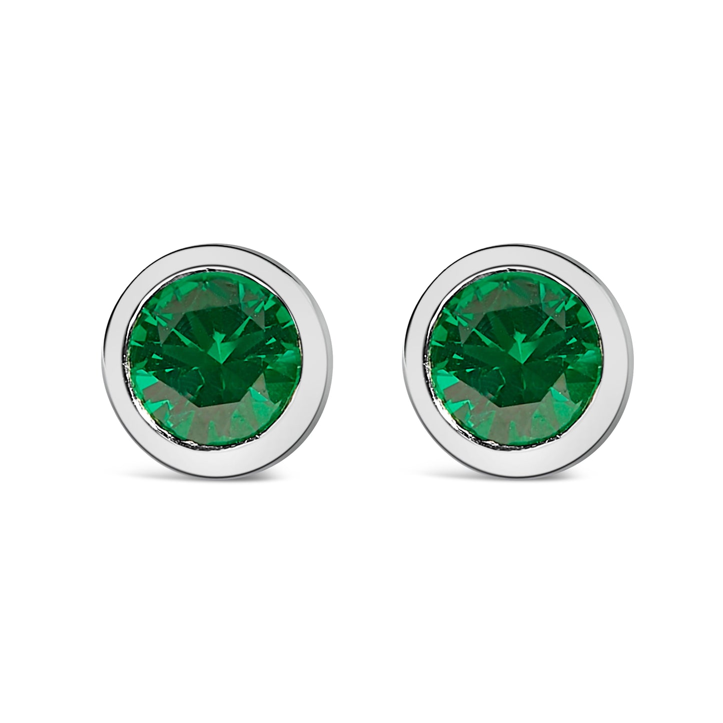 Boucles d'oreilles en argent sterling 925 avec améthystes violettes de 6 mm en sertissage à griffes