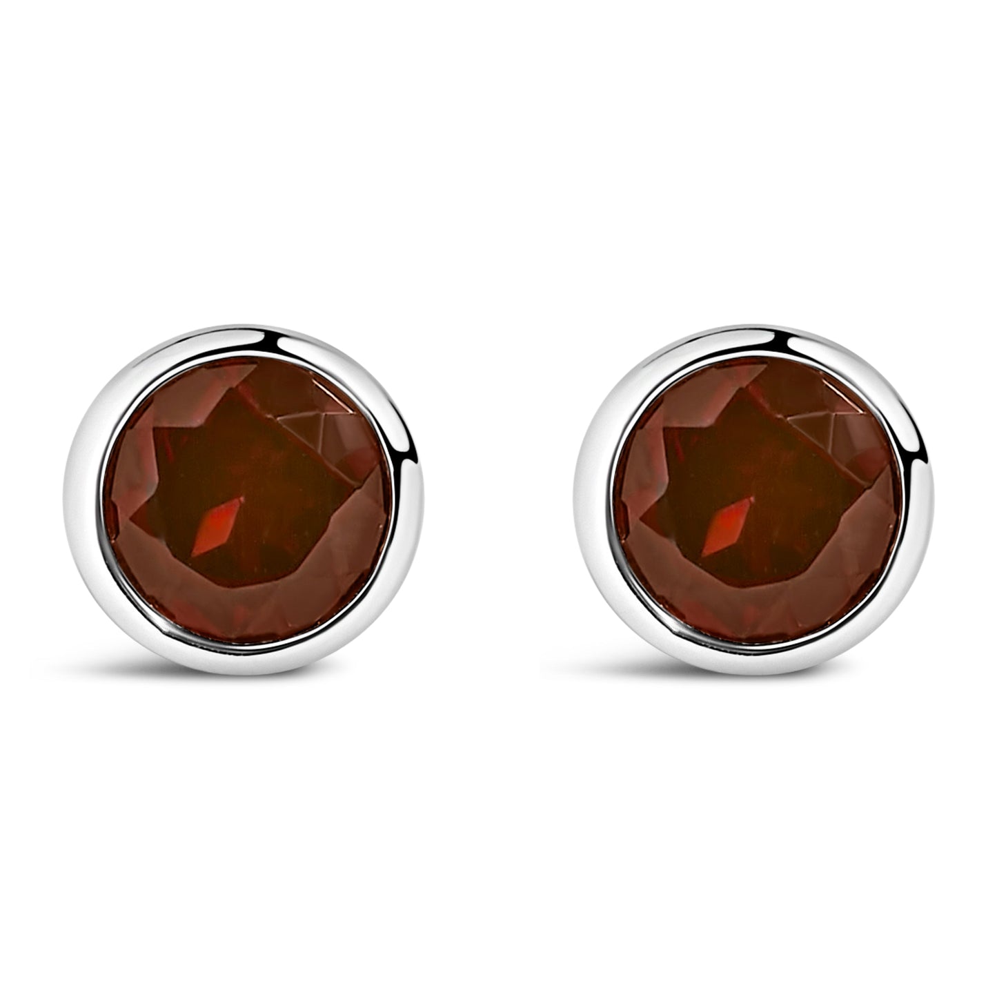 Boucles d'oreilles en argent sterling 925 avec améthystes violettes de 6 mm en sertissage à griffes