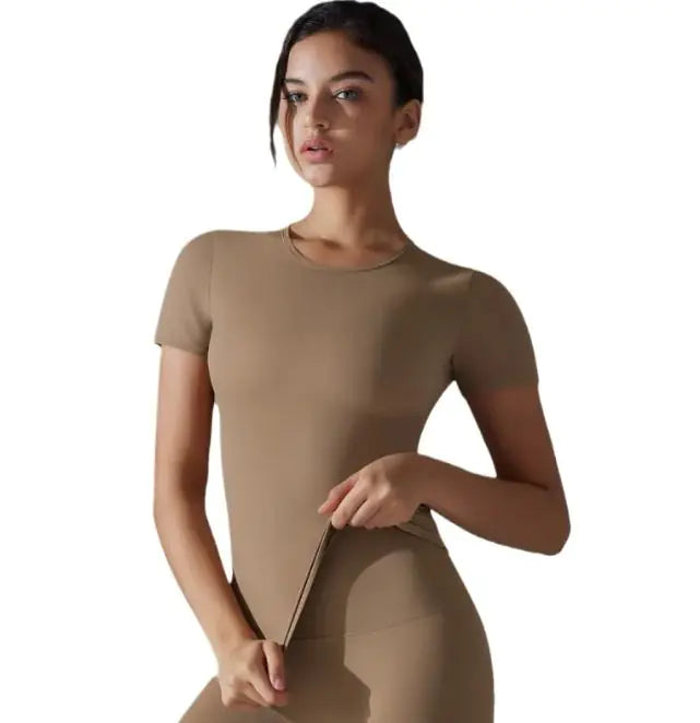 T-shirt de sport unie pour femmes