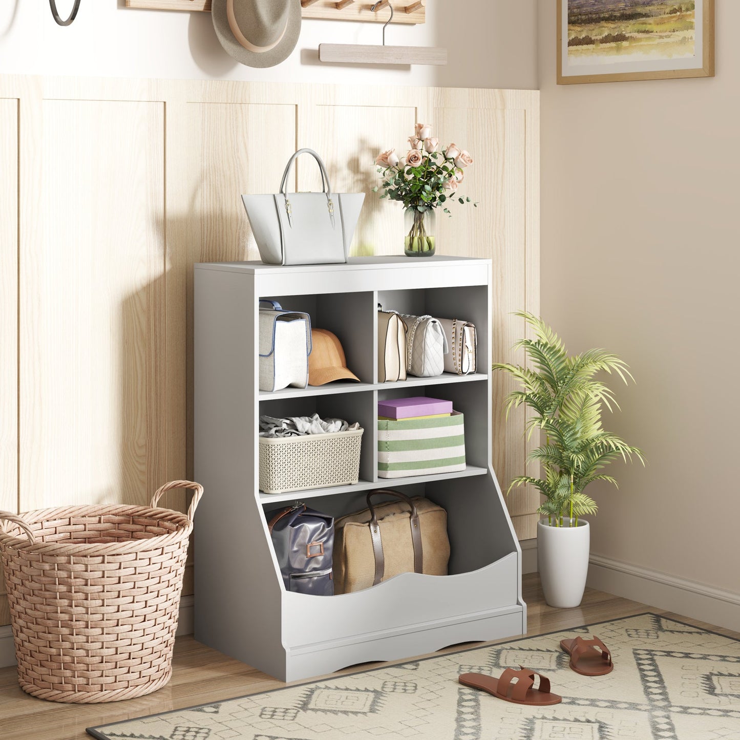 3-Tier Children's Multi-Functional Bookcase - Gray