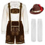 Costume de Bavarois pour hommes pour Oktoberfest avec chapeau de bière - X-Large