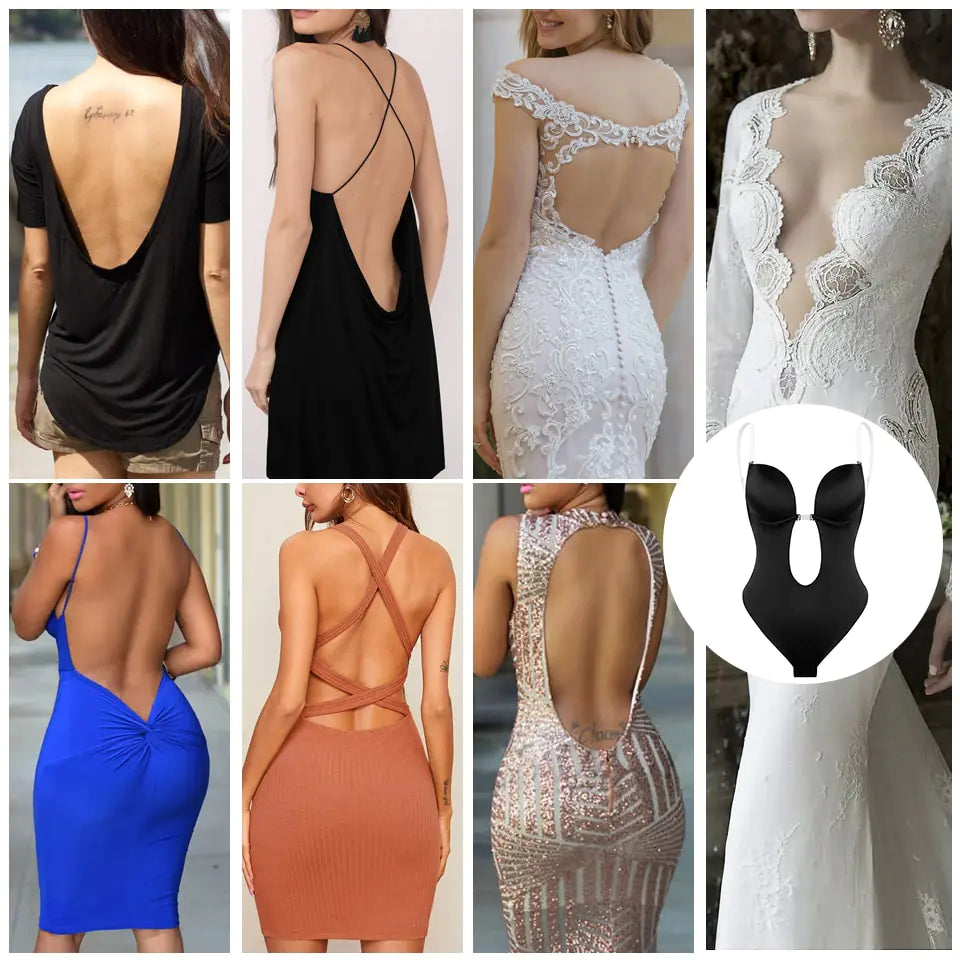 Deep V-Neck Shapewear Bodysuit for Women