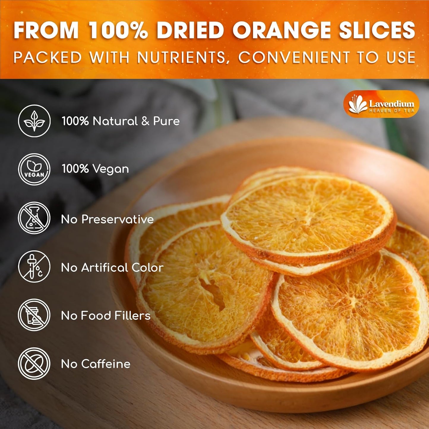 Premium Dried Orange Slices 6oz - Natural Citrus Wheels