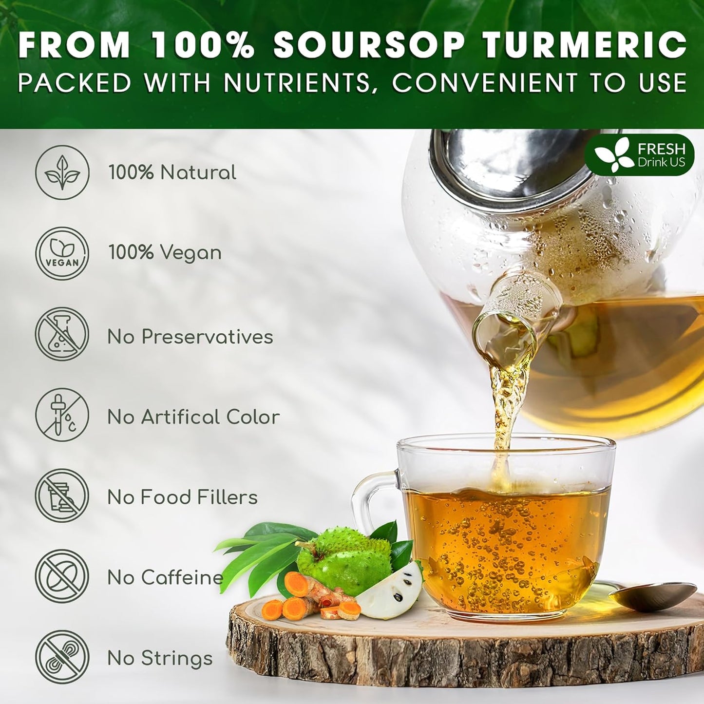 Premium Soursop Turmeric Tea Bags