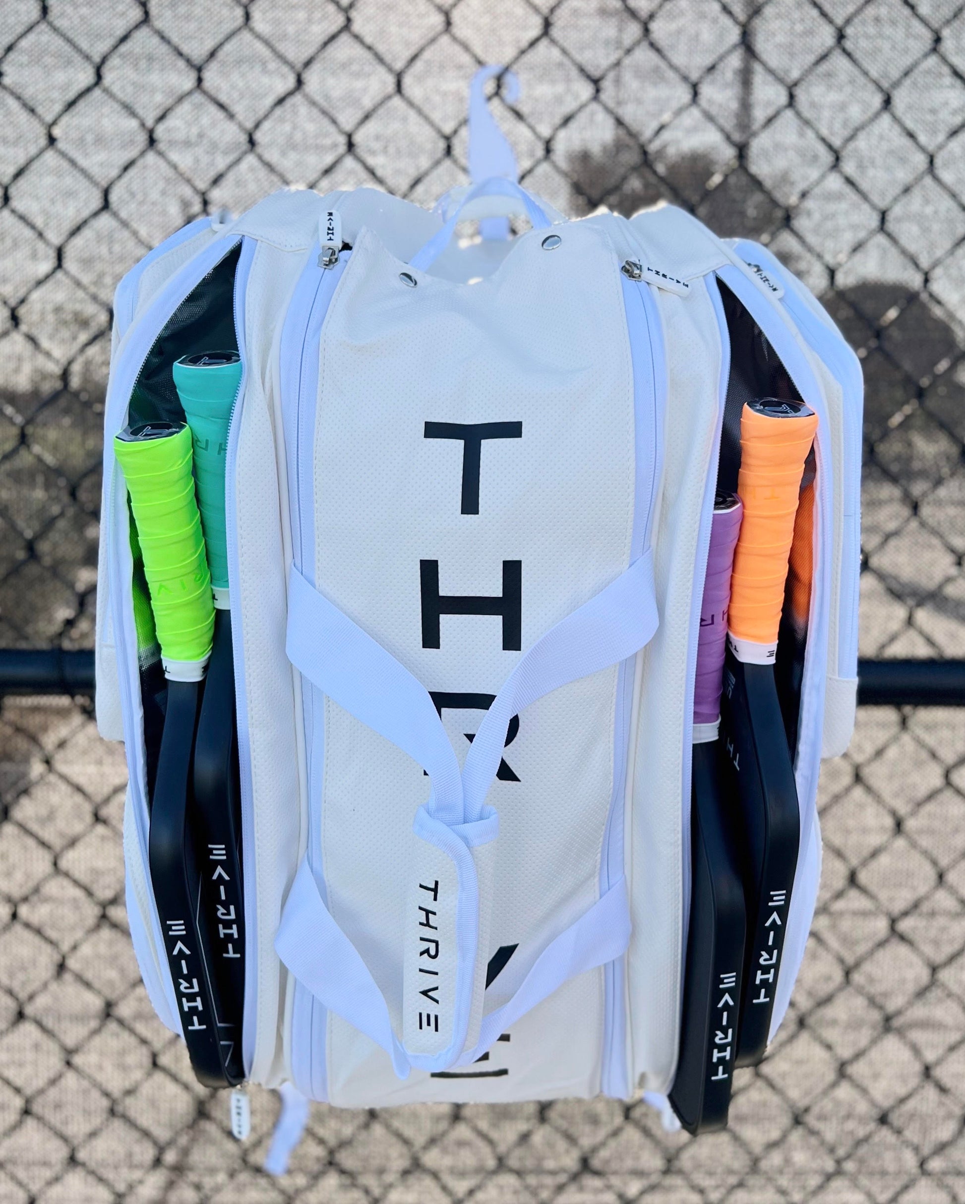Premium White Elite Pro Tour Pickleball Bag with Shoe Compartment - Korvel