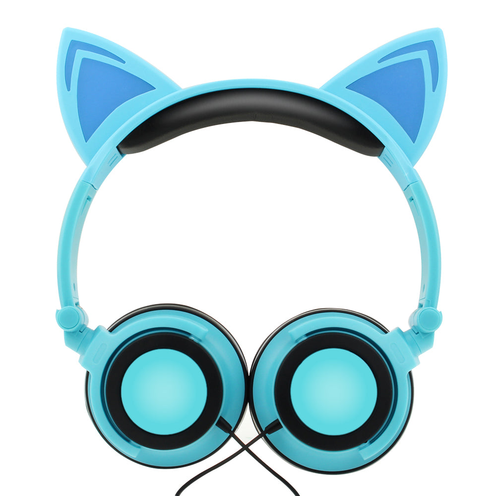 Esonstyle Kids Over-Ear Headphones with LED Cat Ears