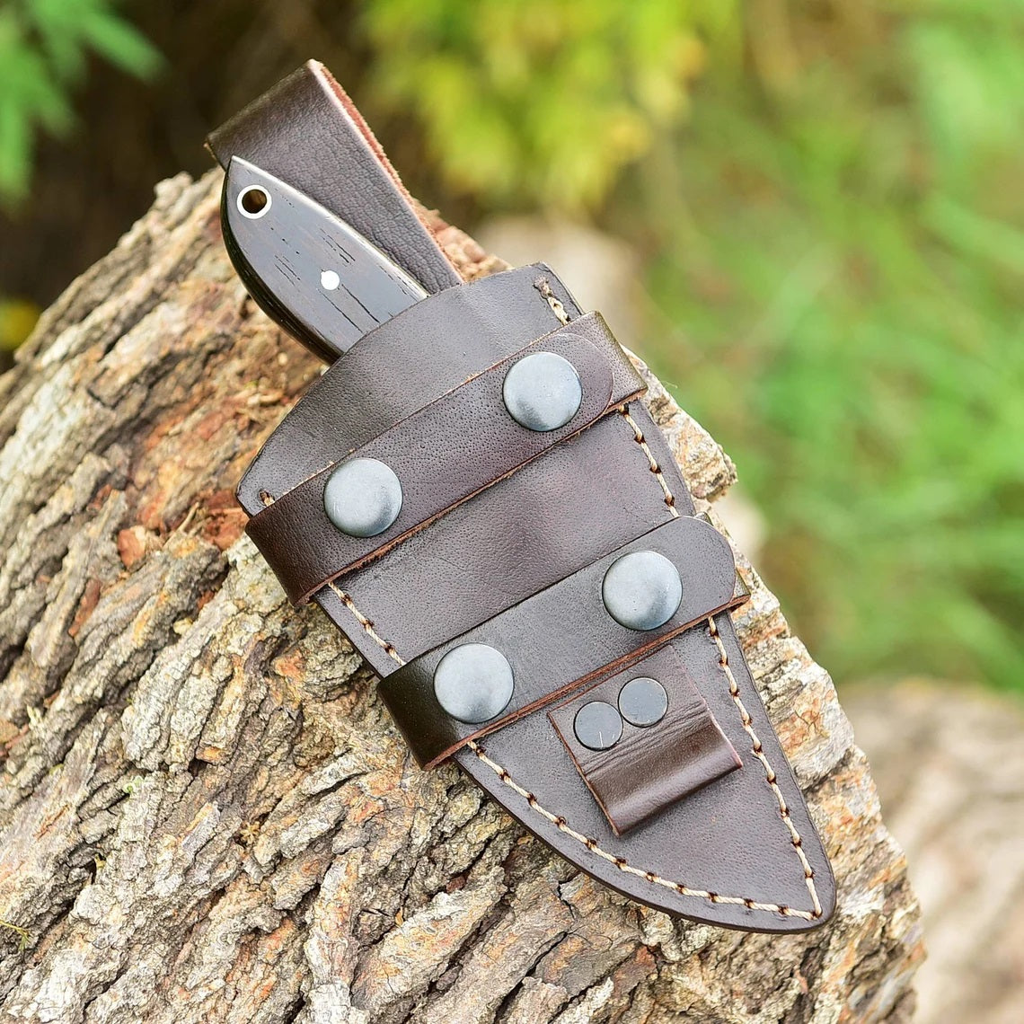 Premium Custom 1095 Forged Steel Skinning Knife with Wenge Wood Handle - 7" | Includes Leather Sheath - Korvel