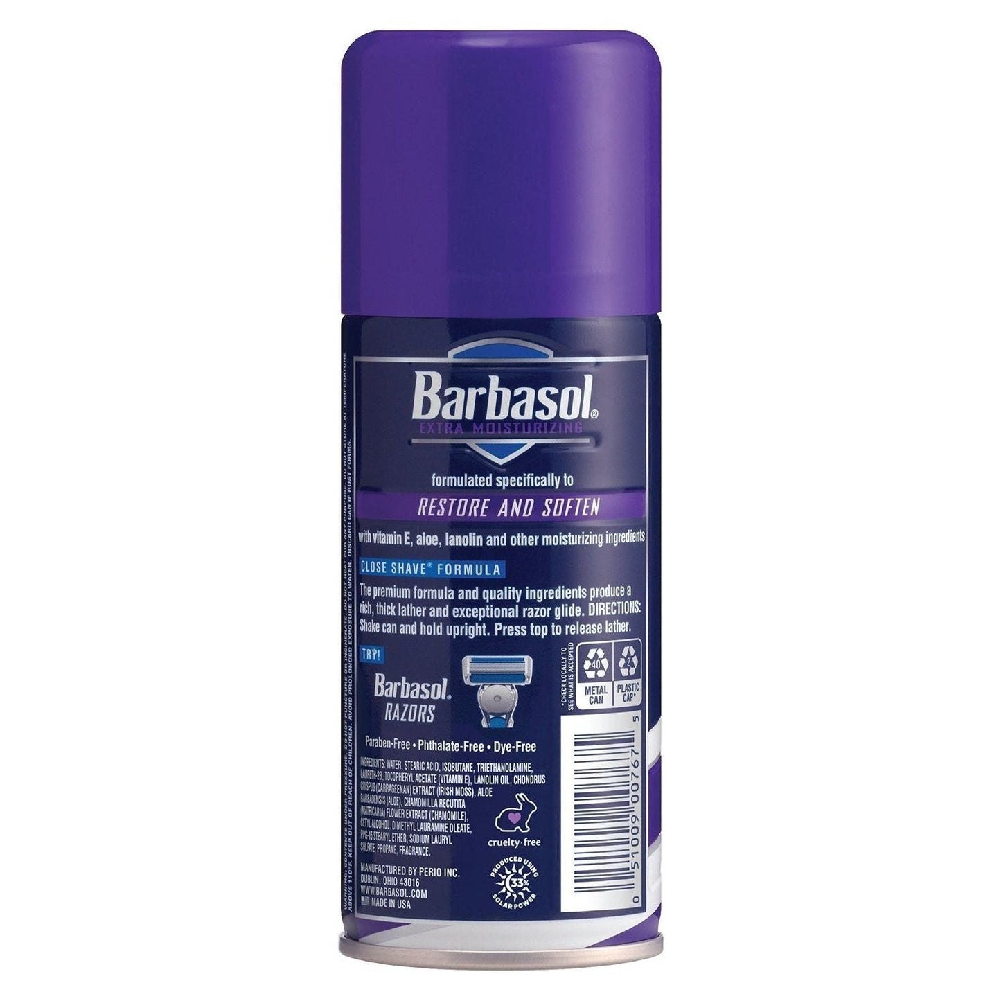 Crema de Afeitar Espesa y Rica Barbasol con Vitamina E - 7 Oz