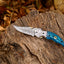 Exquisite Custom Damascus Steel EDC Folding Knife – Unique Wood Handle, 3-Inch Blade, Leather Sheath – Perfect for Weddings - Korvel
