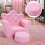 Pink Kids Sofa Armrest Couch with Ottoman