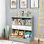 Freestanding Combo Cubby Bin Storage Organizer Unit with 3 Baskets - Gray