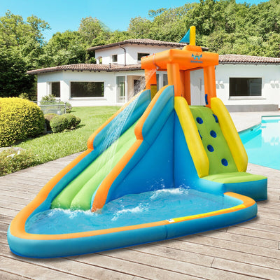 Château gonflable avec toboggan aquatique et souffleur de 740W