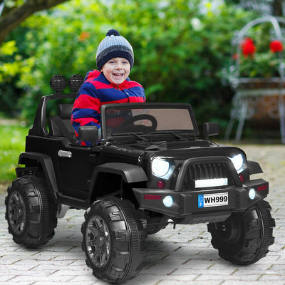 Camion électrique pour enfants 12V avec télécommande - Noir