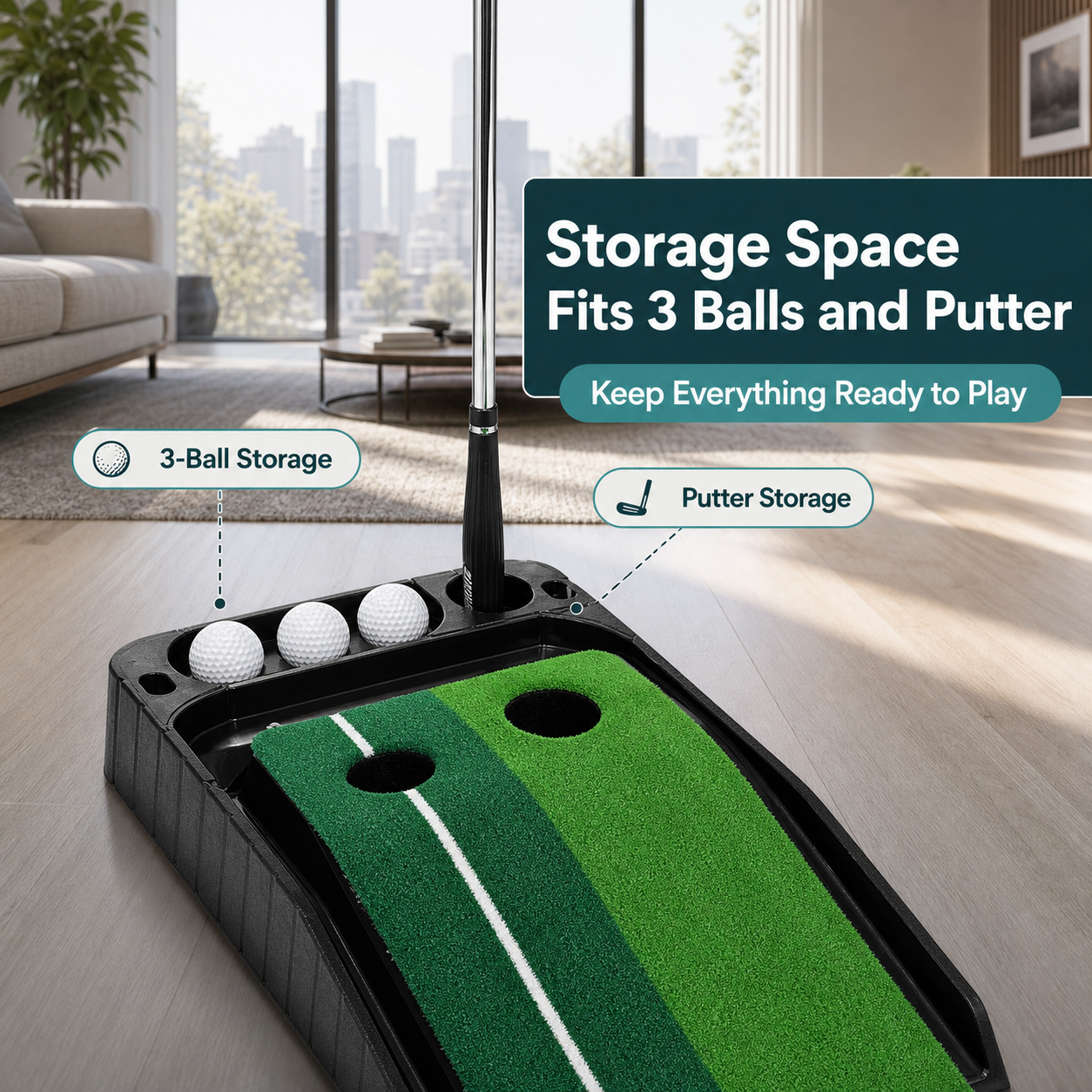 Portable Golf Putting Mat - Ideal for Home Practice (8FT/10FT)