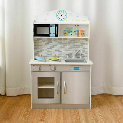 Kids Wooden Pretend Cooking Playset - Beige