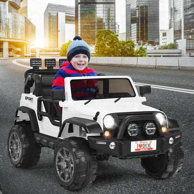 12V 2-Seater Electric Ride-On Car with Remote Control - White