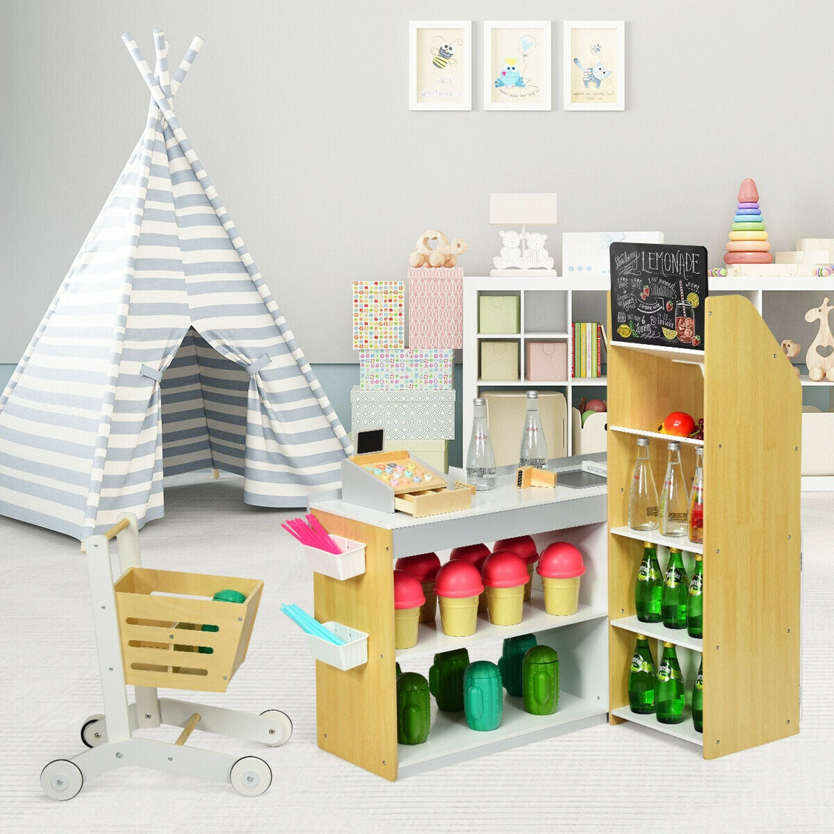 Grocery Store Playset - Pretend Play Supermarket Set