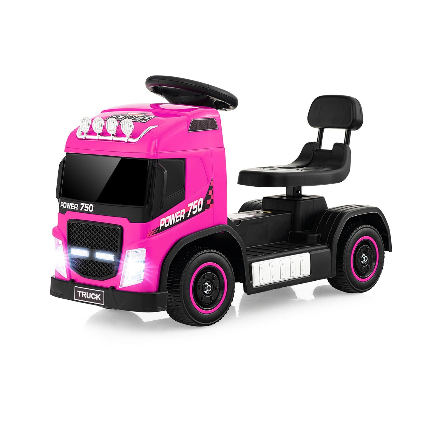 6V Kids Electric Ride-on Truck with Adjustable Seat - Pink