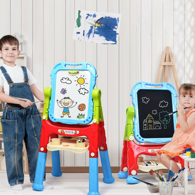 Caballete de Arte Ajustable en Altura para Niños - Tablero Magnético de Doble Cara