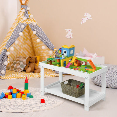 Solid Multifunctional Wood Kids Activity Play Table - White