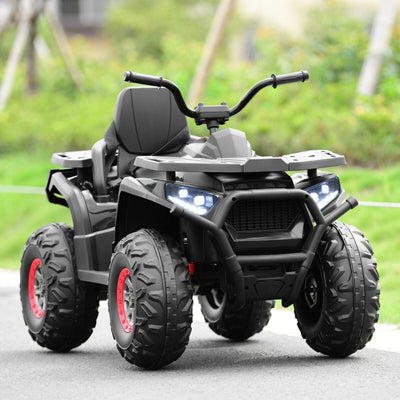 12V Kids Electric 4-Wheeler ATV Quad with MP3 & LED Lights - Black