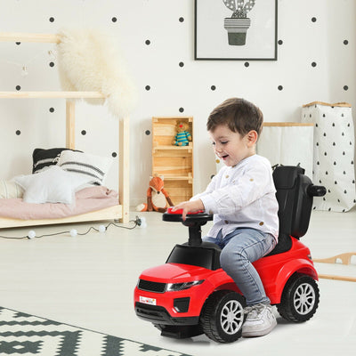 3-in-1 Convertible Toddler Stroller and Ride-On Car - Red