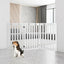 Puerta para mascotas de madera plegable independiente de 36 pulgadas - Blanca