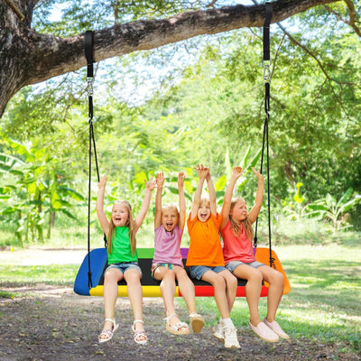 Columpio de Plataforma Multicolor de 60 Pulgadas con Correas de Suspensión