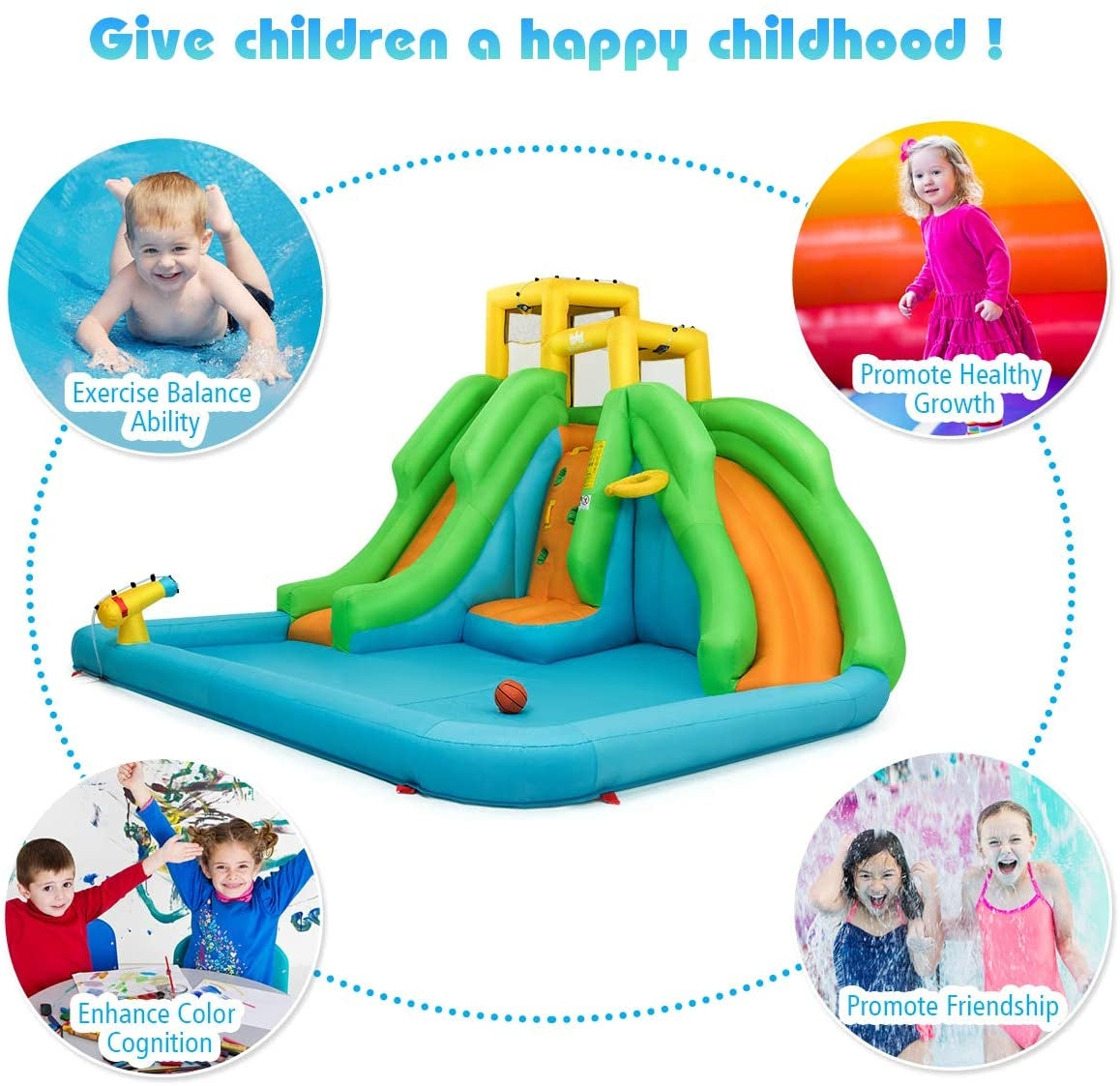 Castillo Inflable de Agua con Muro de Escalada