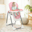 Folding Baby High Dining Chair with 6-Level Height Adjustment - Pink