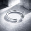 Bague de fiançailles en argent sterling S925 plaqué platine pour femmes