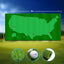 Premium 8ft x 16ft Golf Putting Green - US Map Design - Korvel