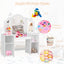 Kids Tri Folding Mirror Makeup Vanity Table Set - White