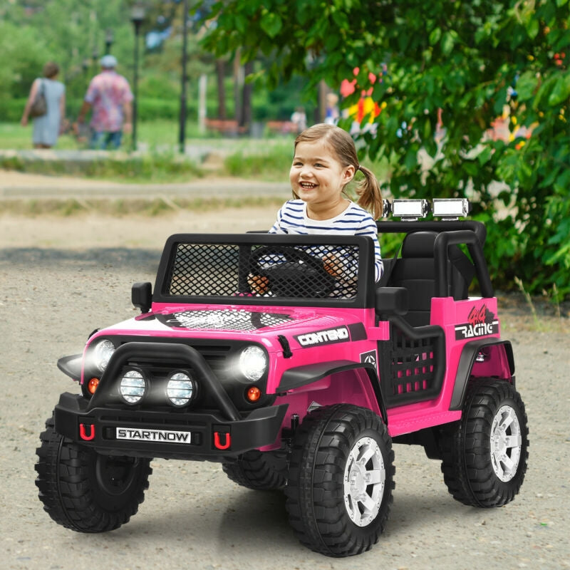 12V Kids Electric Ride On Truck - Pink with Remote Control
