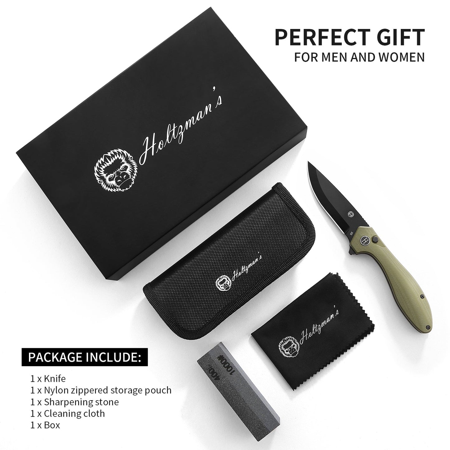 Ultimate Vector Folding Pocket Knife Gift Set for Outdoor Enthusiasts (Green & Black) - Korvel
