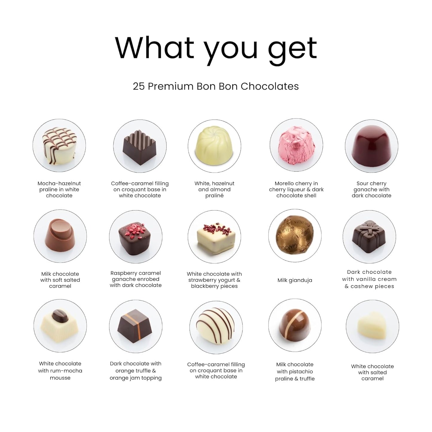 Gourmet Chocolate Truffles Bon Bon Praline Box