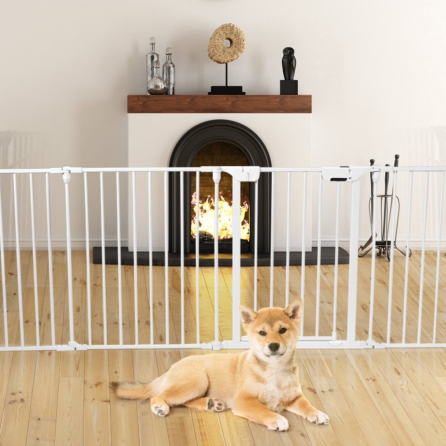 Adjustable Metal Gate Play Yard - White