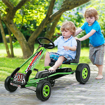 4-Wheel Kids Pedal Powered Go Kart - Green