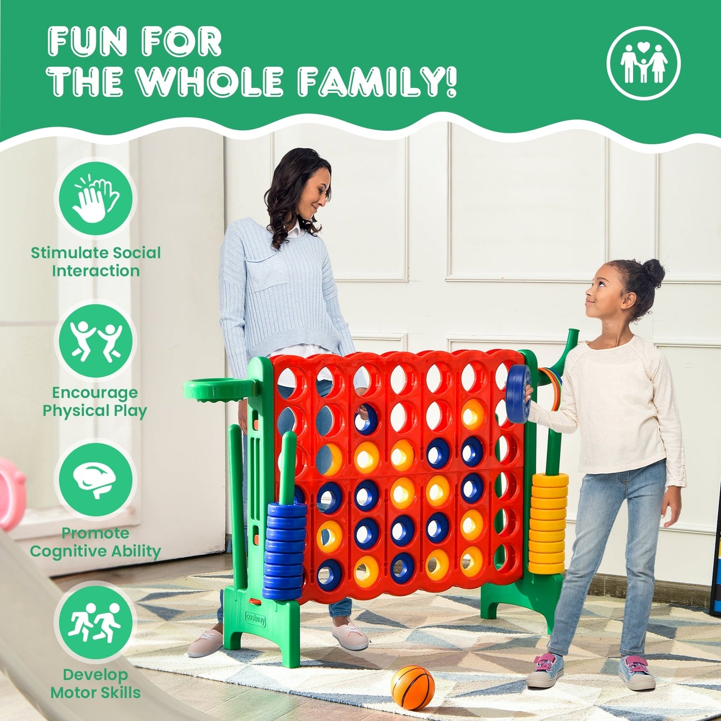 Jeu géant 4-à-marquer 2,5 pieds - Vert