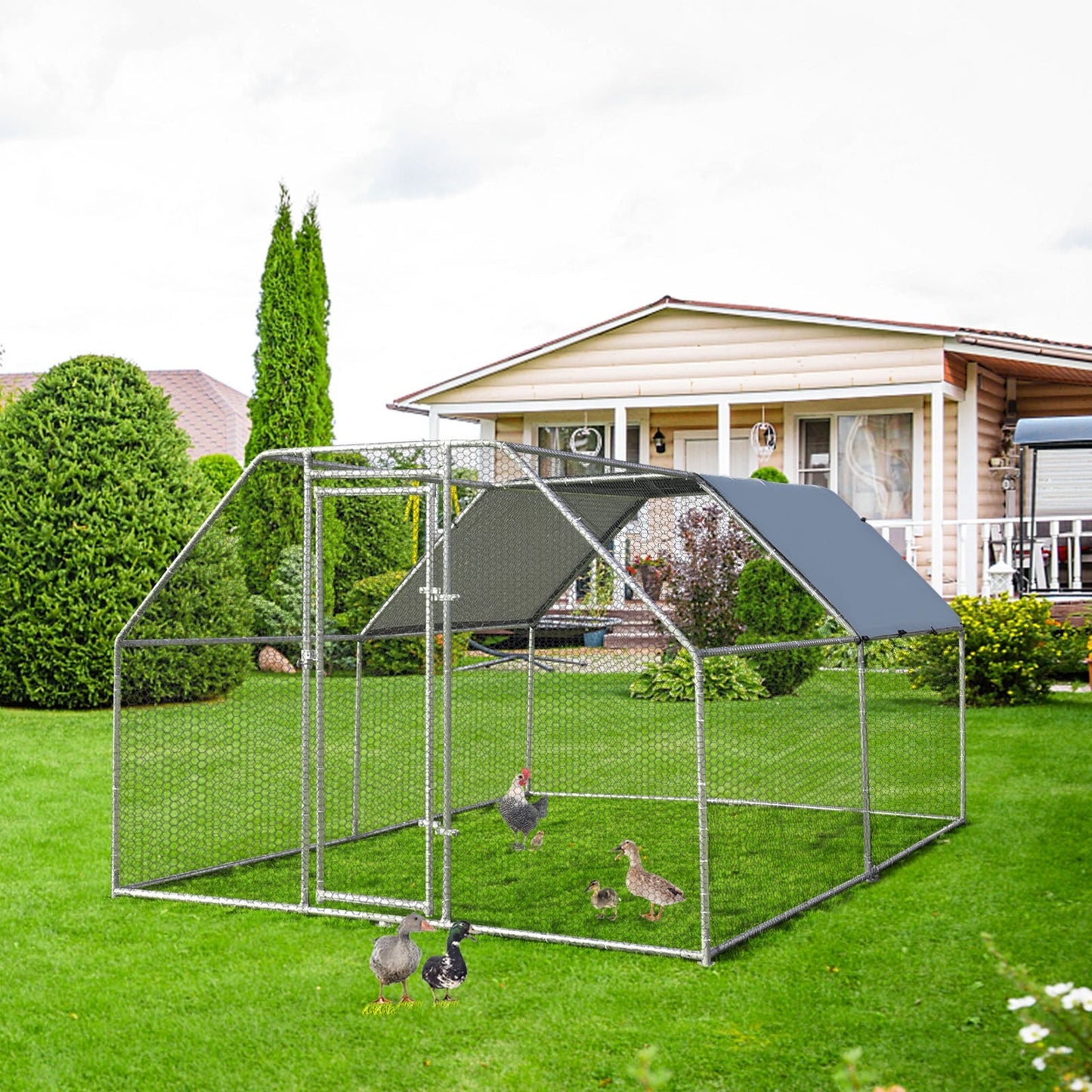 Large Walk In Chicken Coop Run - 9.5 x 12.5 Feet