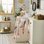Marchepied de Cuisine pour Enfants avec Double Barrière de Sécurité - Rose
