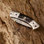 Exquisite Handmade Damascus Steel Tanto Folding Knife | 3-Inch Blade, Buffalo Horn Grip, Leather Sheath | Ideal Gift by KBS Knives - Korvel