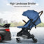 Poussette pour bébé convertible 2-en-1 en aluminium avec auvent réglable - Bleu