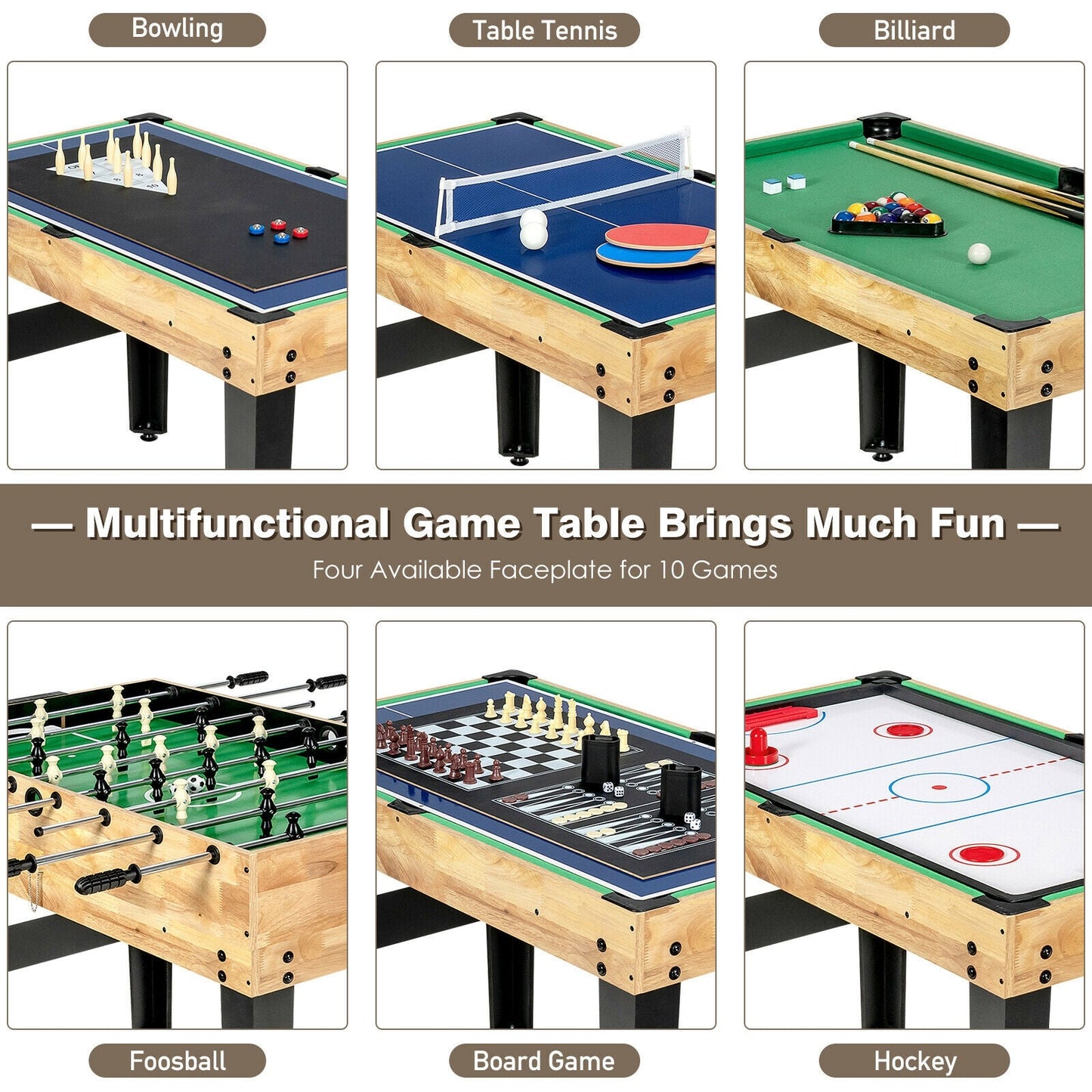 Mesa de Juego Multi Combo 10 en 1 para el Hogar