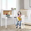 Kids Desk and Chair Set with Hutch and Bookshelves - White